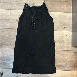 PAIGE Black Lace-Up Mini Dress